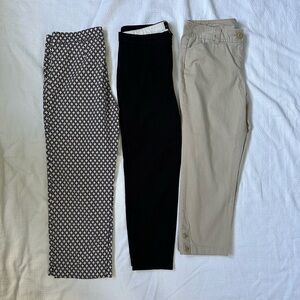 Lot of 3 Women's Dressy Casual Crop Pants Size 4 Ann Taylor LOFT J Crew